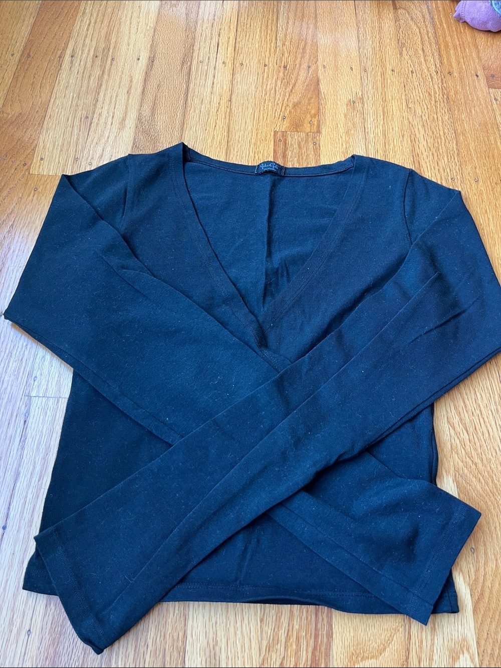 John Galt V-Neck Wrap Style Black top - Women